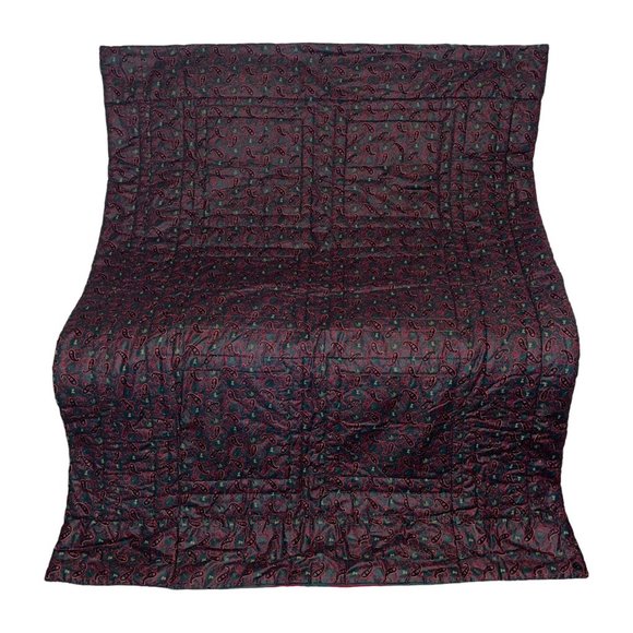 Handmade Vintage 70's Equestrian Horse Rider Beagle Hunting Paisley Quilt 66X52 - Picture 7 of 11